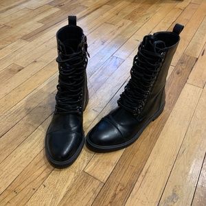 RAID Overa Black Flat Lace Up Boots ASOS